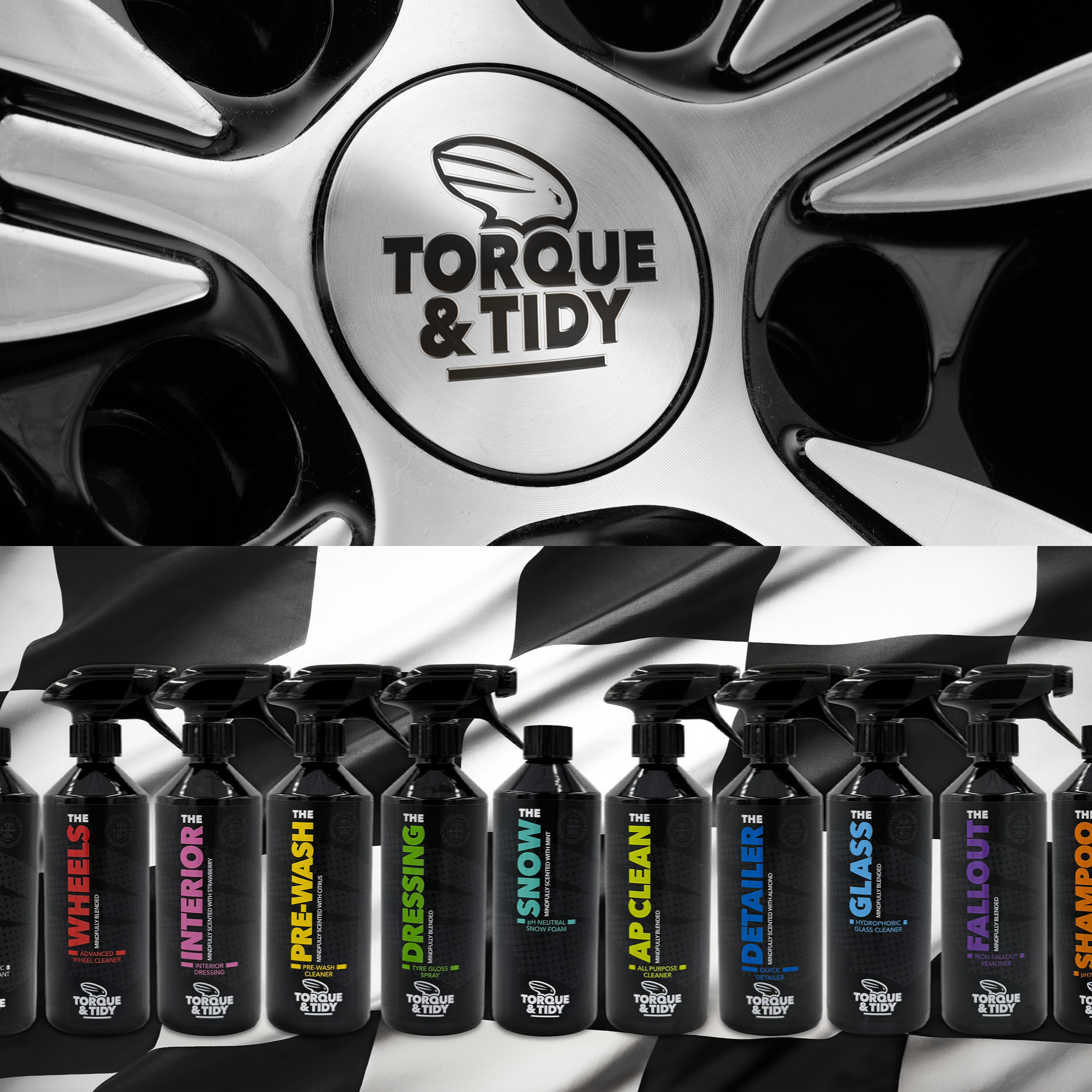 Vehicle detailing packaging system for Torque and Tidy